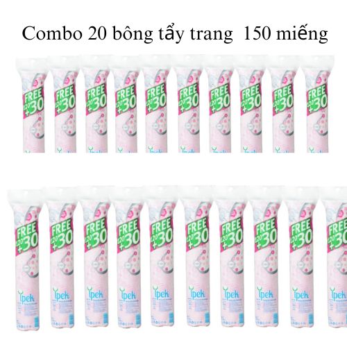 Combo 20 Bông tẩy trang siêu mềm mịn IPEK 150 miếng