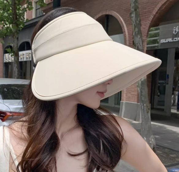 Mũ rộng vành nữ phong cách Hàn cao cấp, nón nửa đầu rộng vành mới
