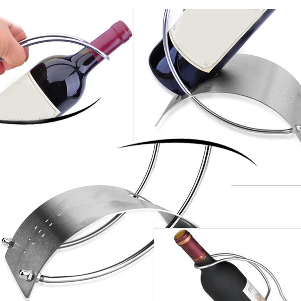 Stainless Steel Single Bottle Wine Rack Serving Wine Bottle Rack Display Stand for Home Decoration