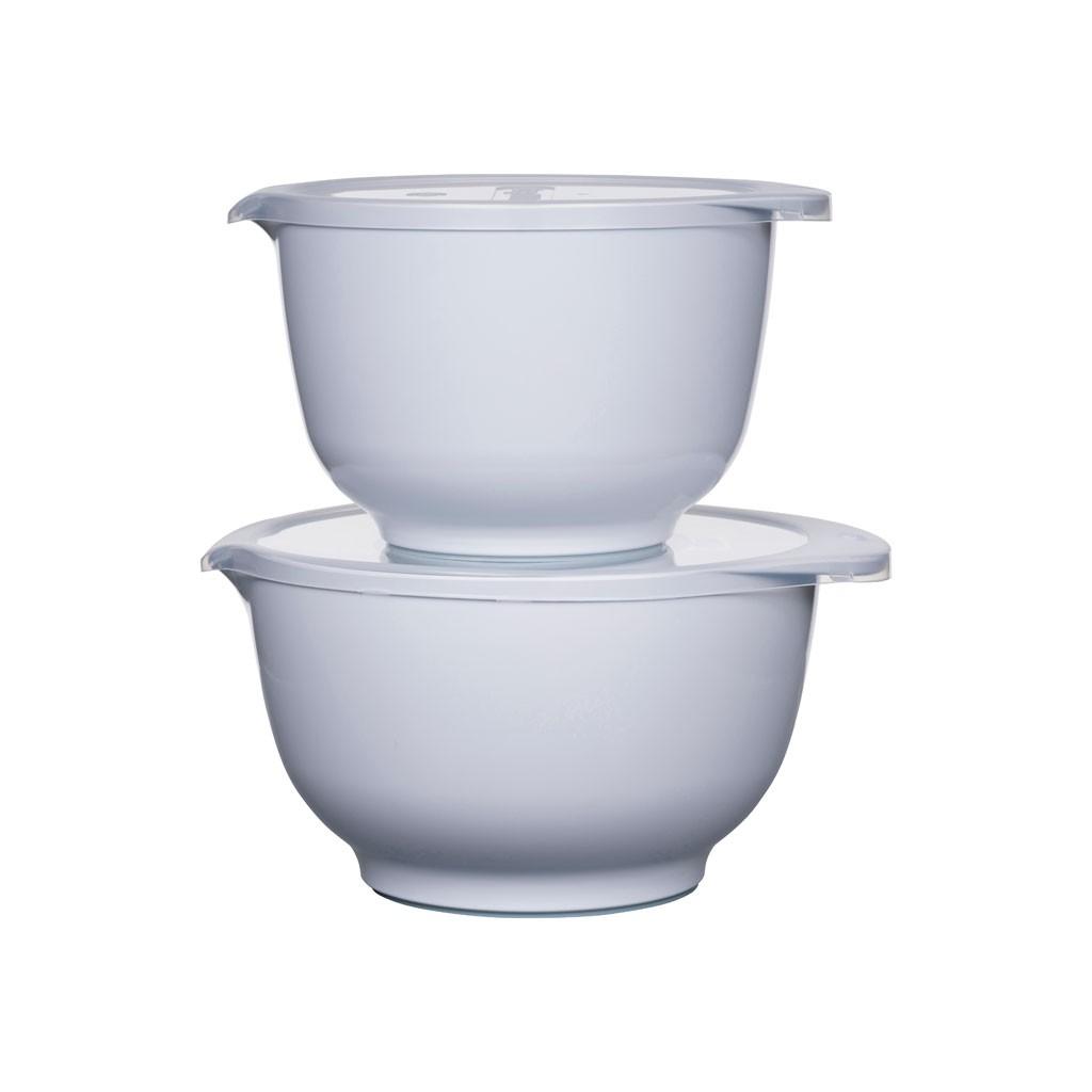 Bộ âu trộn Rosti màu trắng. 2 âu + 2 nắp. Nhãn Rosti Đan Mạch
