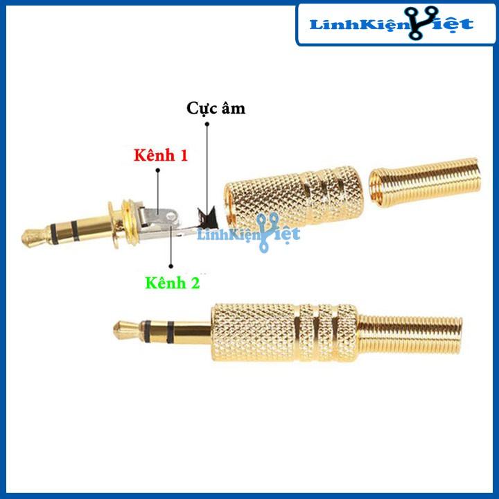 Bộ 2 jack audio 3.5mm đực màu Vàng Gold cực chất