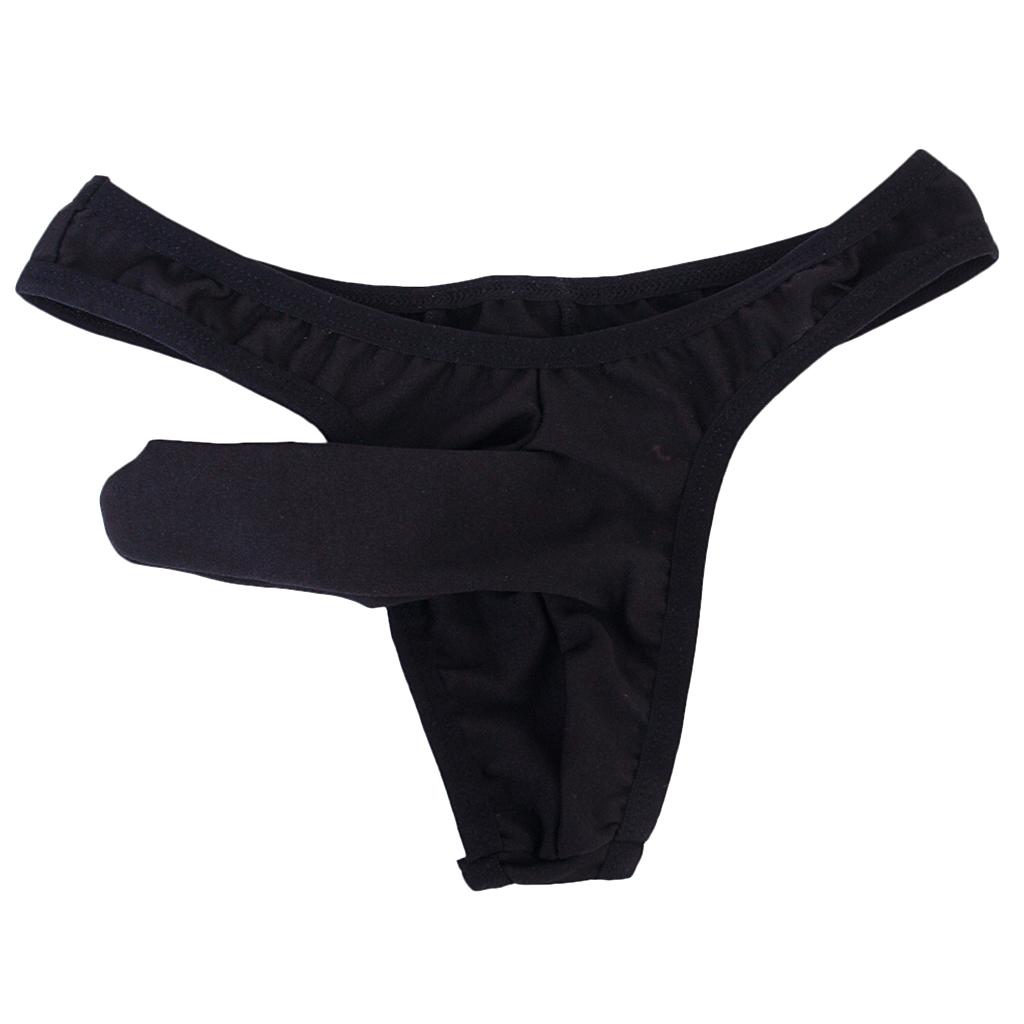 Stretch Men Black Pouch G-string Contour Thong Jockstrap Comfy Panty Briefs