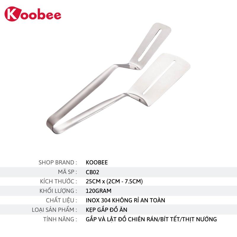 Kẹp lật thức ăn - Kẹp gắp thức ăn, đồ chiên rán đa năng Inox không rỉ dày dặn bền đẹp KooBee