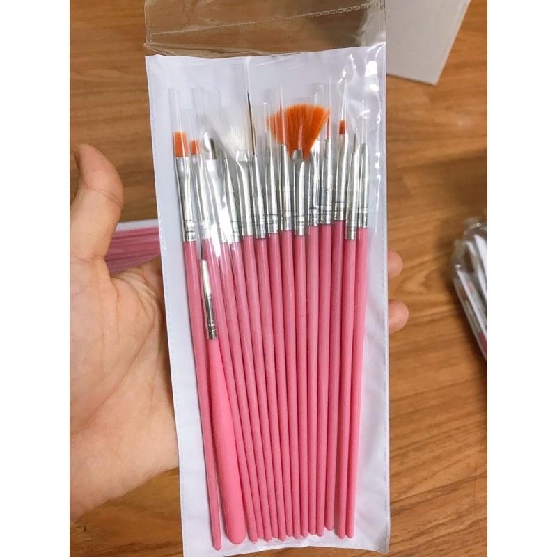 Bộ cọ thực hành tập vẽ móng 15 cây, bộ cọ 15 cây