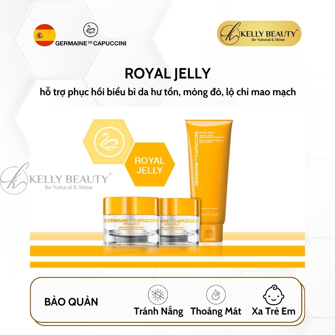 Sữa Rửa Mặt Cho Da Nhạy Cảm Germaine Royal Jelly Melting Makeup Remover Milk & Lotion - Kelly Beauty