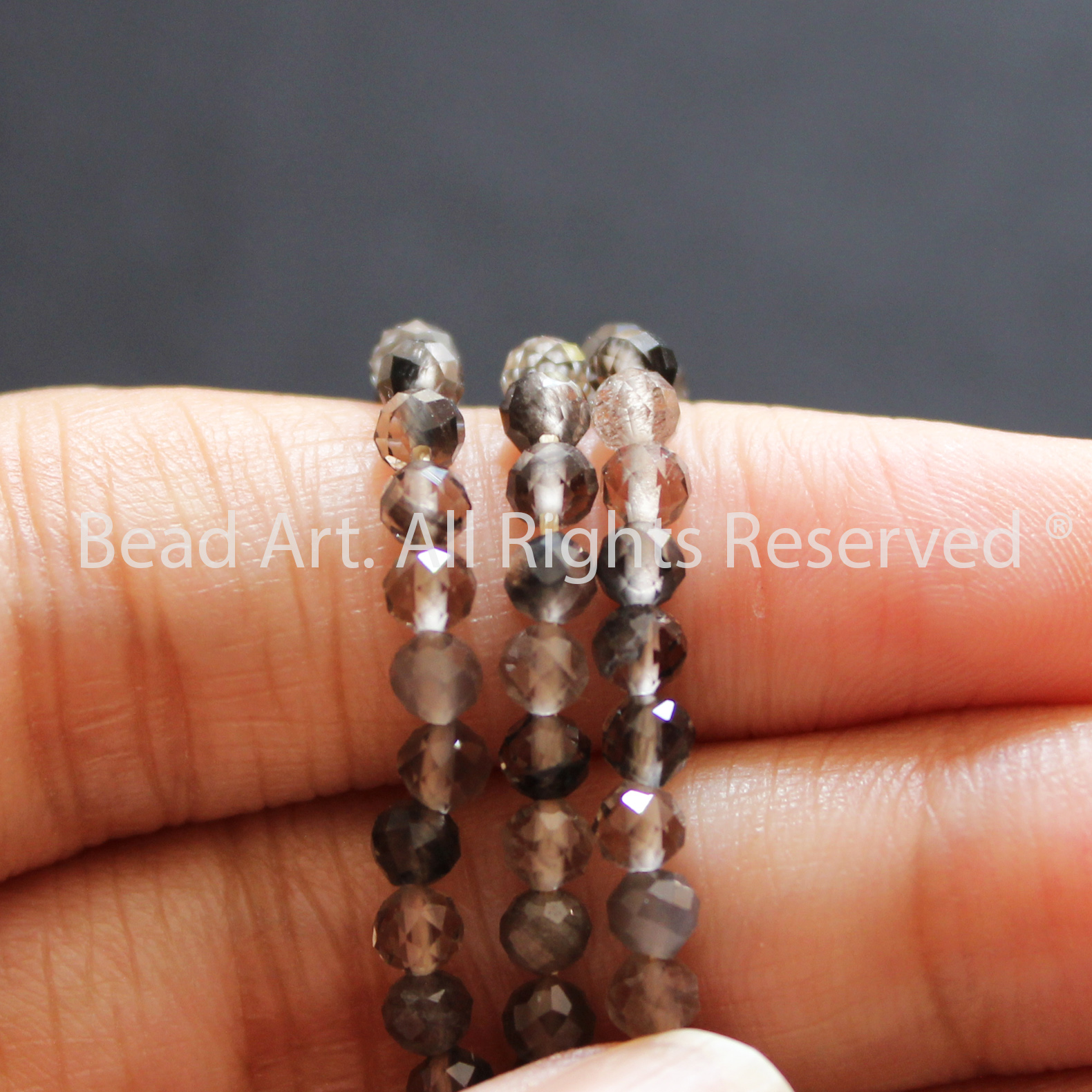 3MM Đá Thạch Anh Khói Nâu Tự Nhiên Giác Cắt, Kim, Thuỷ, Phối Vòng Tay Phong Thuỷ, Chuỗi Hạt, Trang Sức - Bead Art