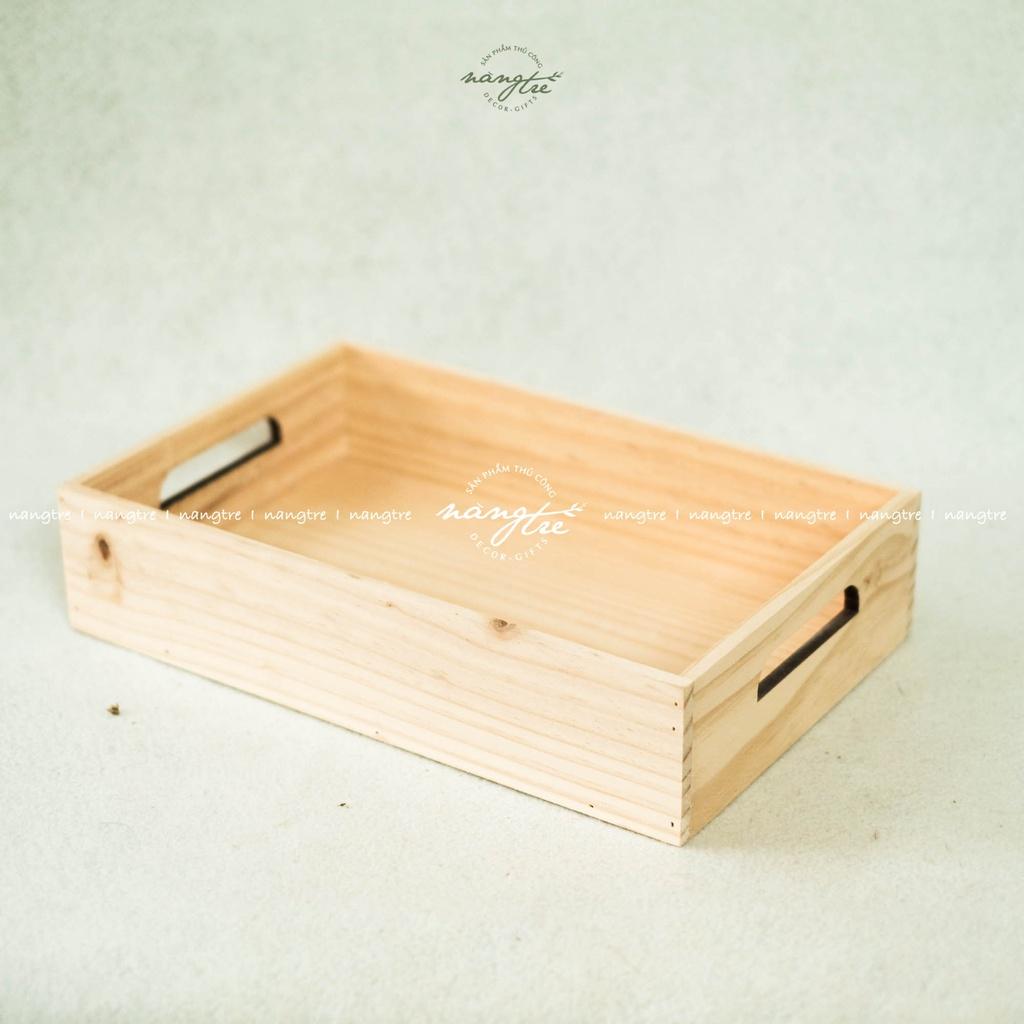 Khay quà bằng gỗ/ Khay gỗ đựng quà (8x28x38cm)