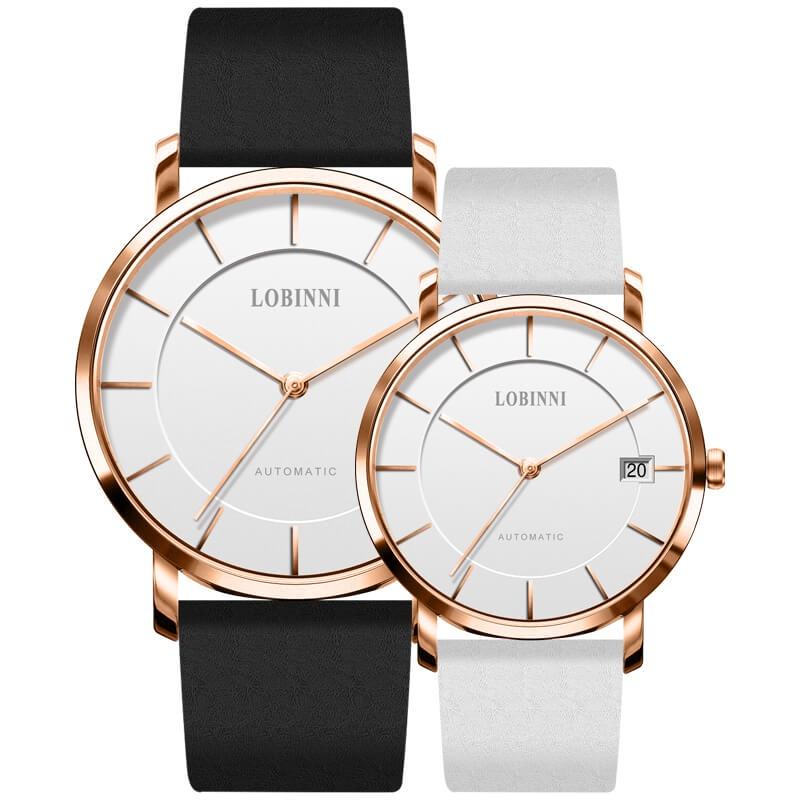 Đồng hồ đôi chính hãng LOBINNI L5016-12 ,Kính sapphire ,chống nước,chống xước