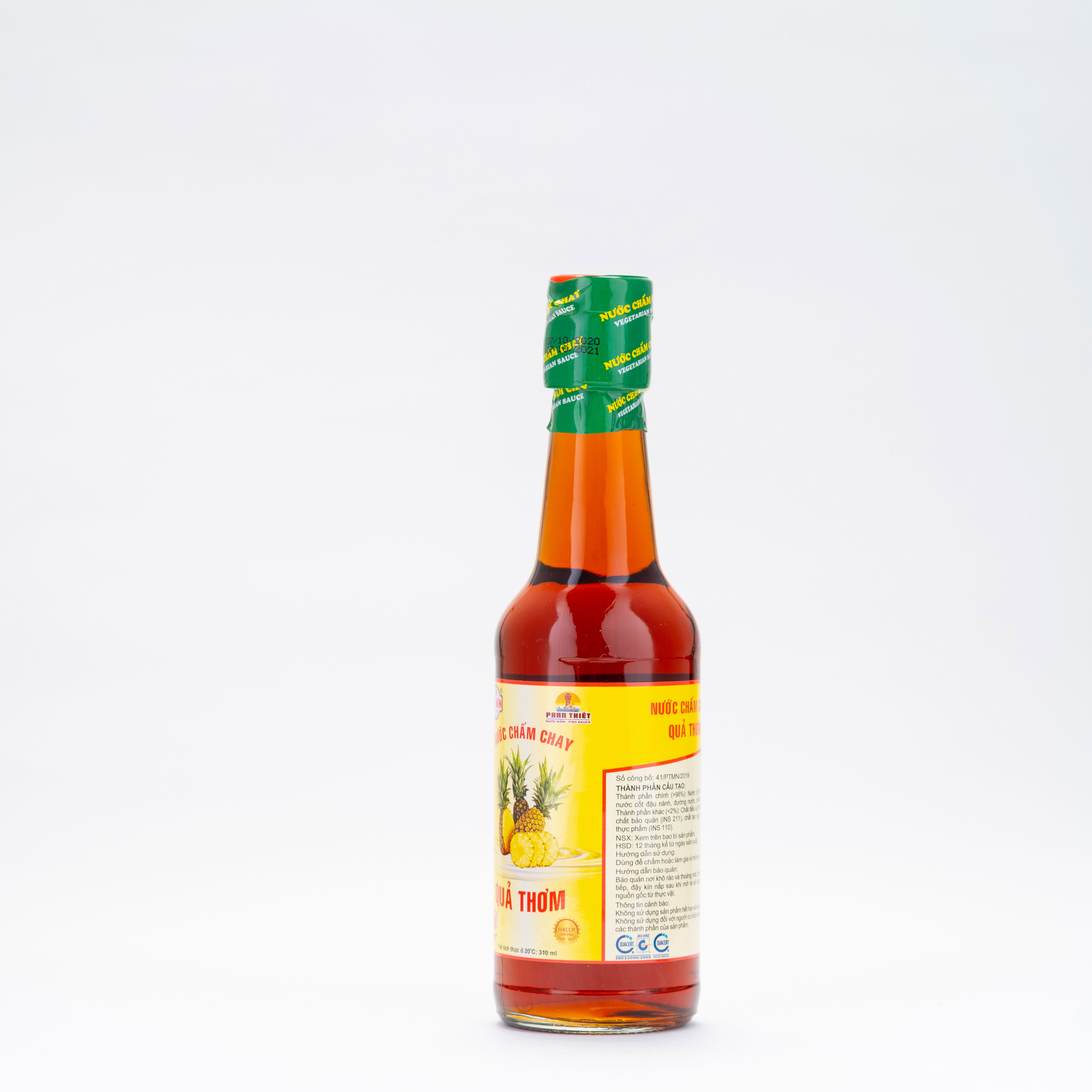 Thùng 18 Chai x 310ml Nước Chấm Chay Hảo Hạng Cao Cấp Quả Thơm Phan Thiết Mũi Né - Chai Thuỷ Tinh.