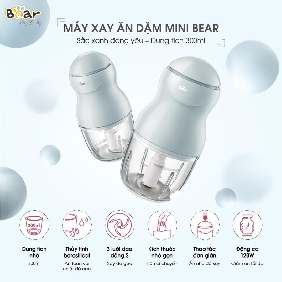 Máy xay thịt mini cho bé ăn dặm Bear 0.3L-0.6L thiết kế nhỏ gọn tiện dụng, Anh Lam Store - Hàng nhập khẩu