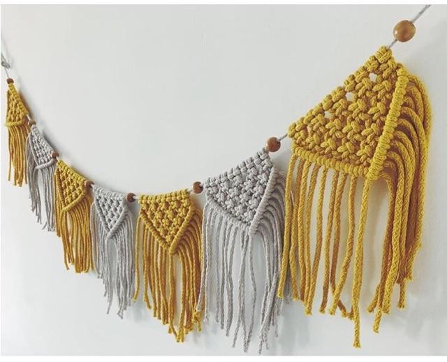  Dây cờ trang trí Macrame - Trang trí nội thất nhà cửa 