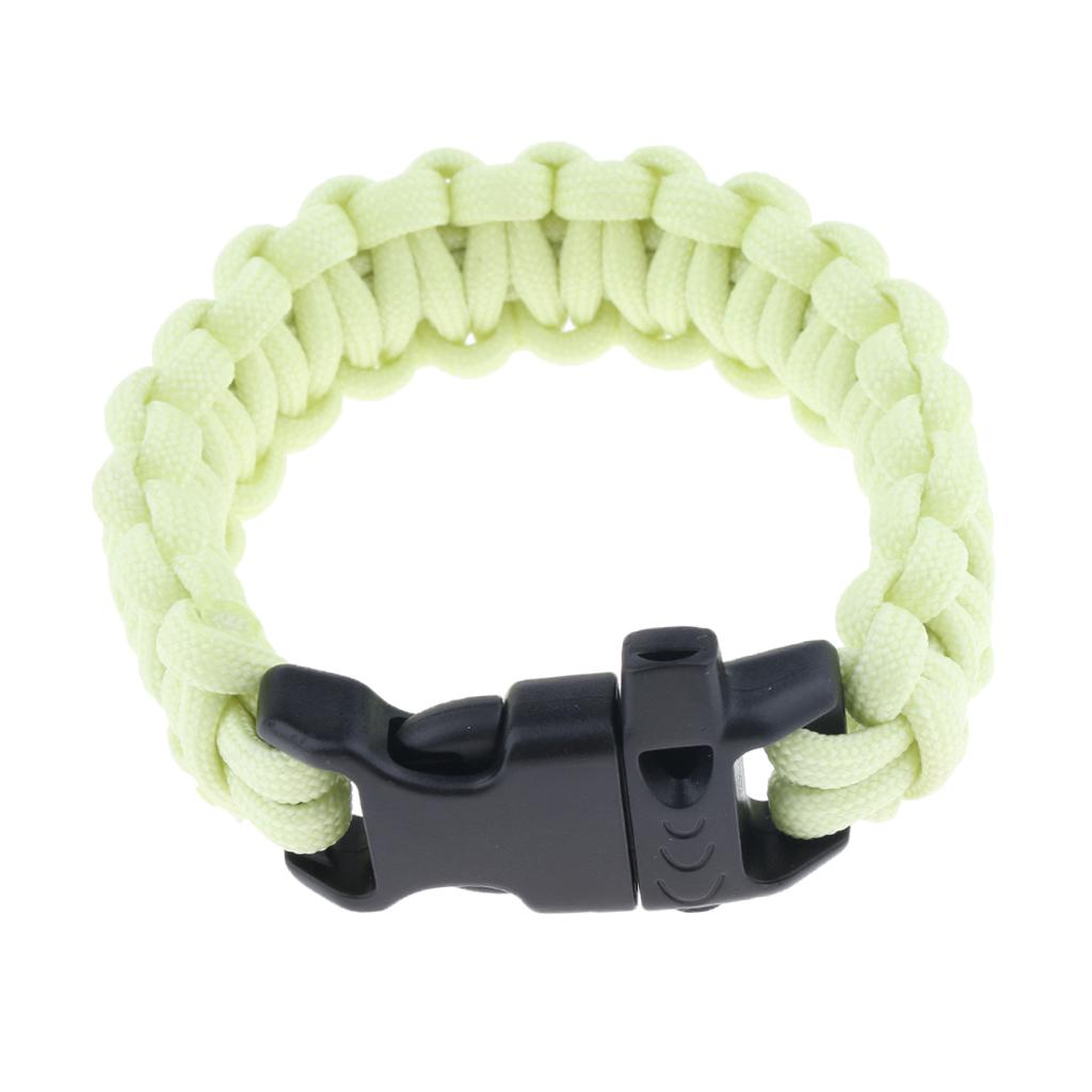 Outdoor Camping Hiking Survival Rope Paracord Bracelet with Buckle yellow