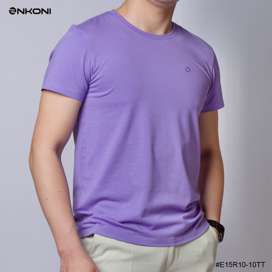 Áo Thun Nam Cổ Tròn Cotton Thoáng Mát Tím Trơn