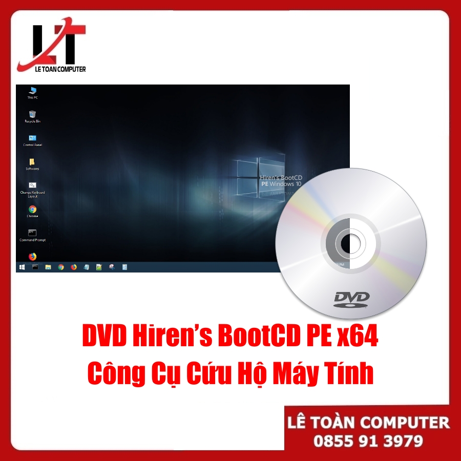 Đĩa DVD Hiren’s BootCD PE x64 - Công Cụ Cứu Hộ Máy Tính