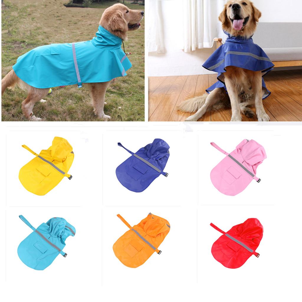 Reflective Dog Rain Coat Jacket Hooded Rainwear