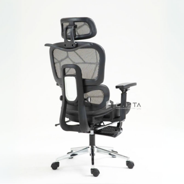 Ghế công thái học chống đau lưng đau vai CR4332-M Nội thất Capta Ghế làm việc bảo vệ cột sống lưng nệm lưới màu đen lưng tựa đầu tay ghế điều chỉnh được linh hoạt luxury chair hcm