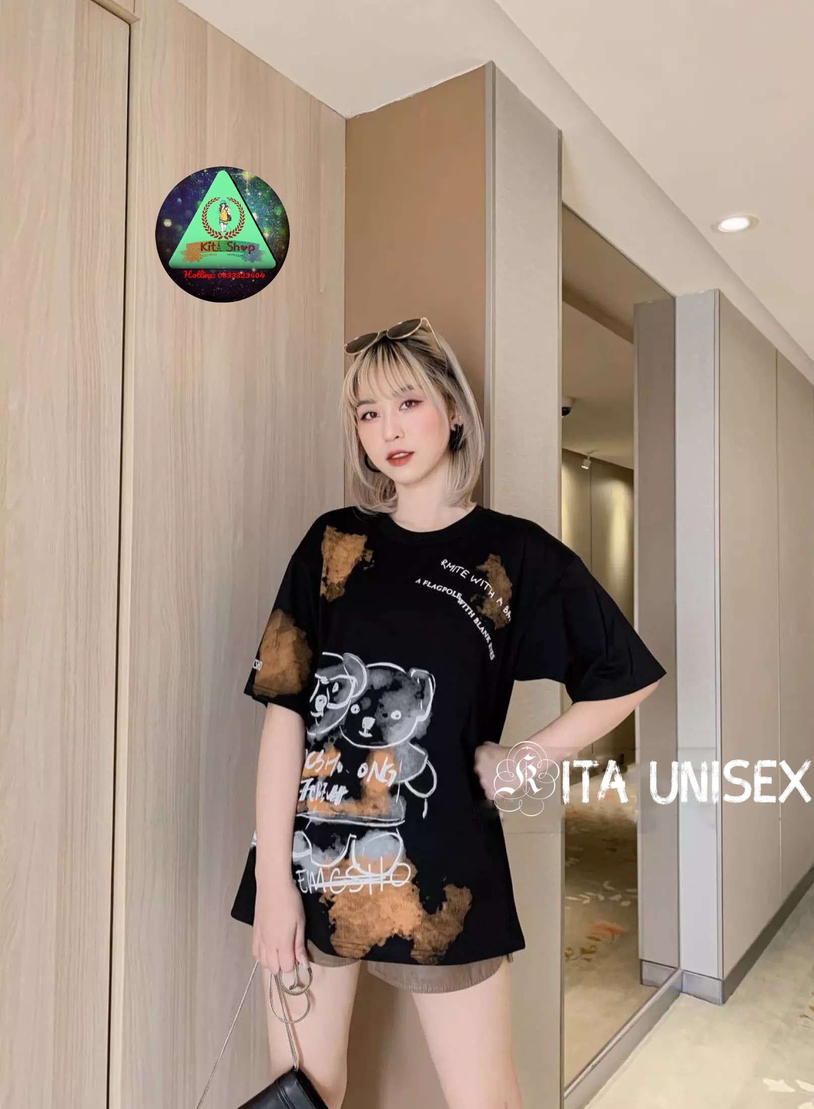 Áo Thun Couple Nam Nữ Ngắn Tay Unisex Form Rộng thời trang Hot Trend Freesize Kita Unisex - Gấu Couple
