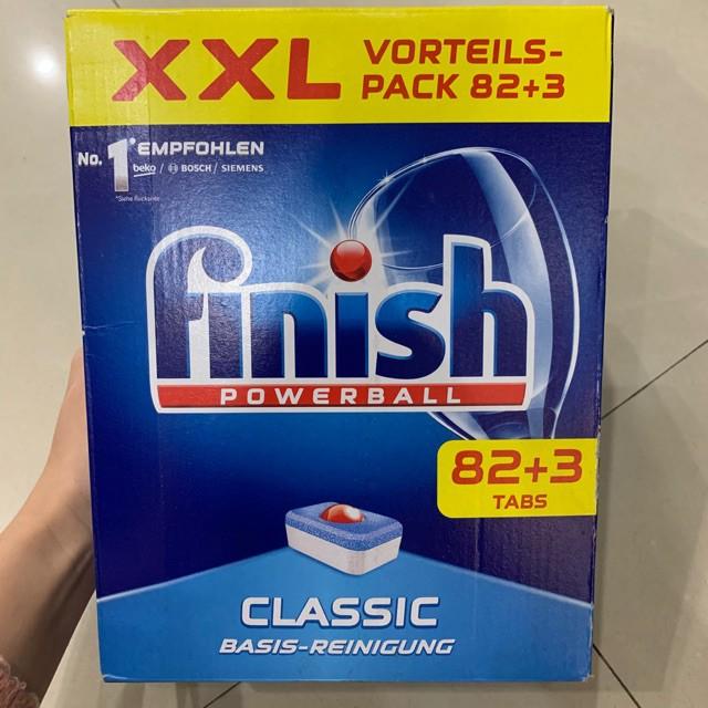 Viên rửa bát Finish All in one 120 viên phù hợp với các loại máy rửa bát 7-8-9-10-12-13-14-15 bộ