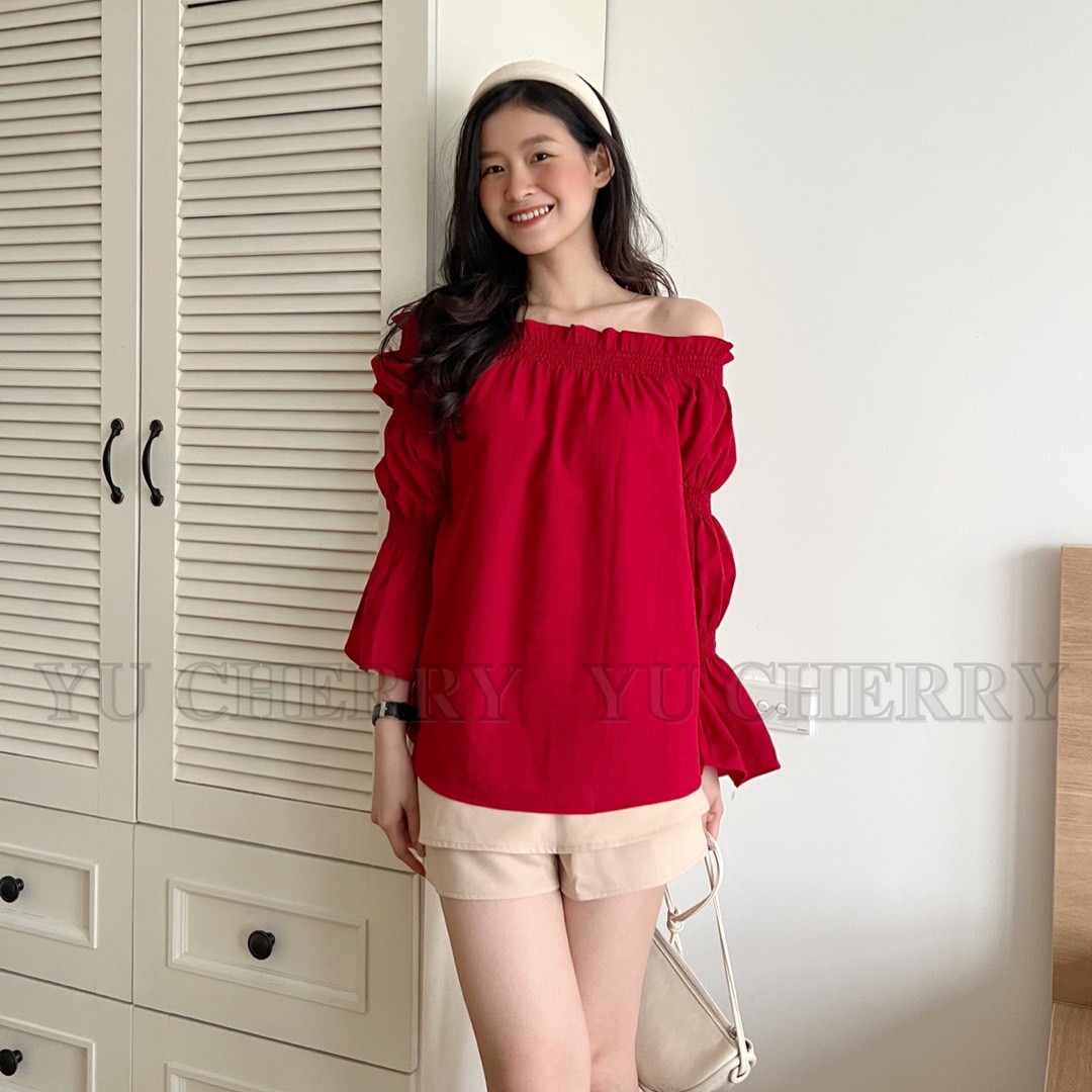 YU CHERRY | Áo Shirred sleeve top YA409