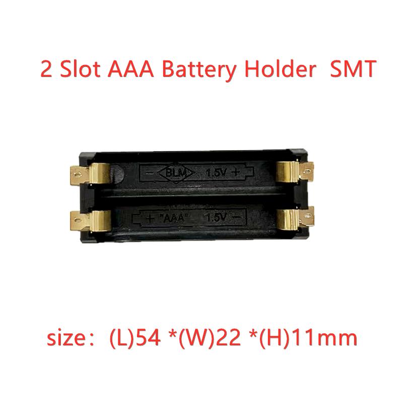 10 Cái 1/2 Khe Cắm Pin AAA SMD SMT 1、Hộp Pin 2xAAA Vỏ Pin SMD SMT Có Chân DIY Màu sắc: 10 CÁI