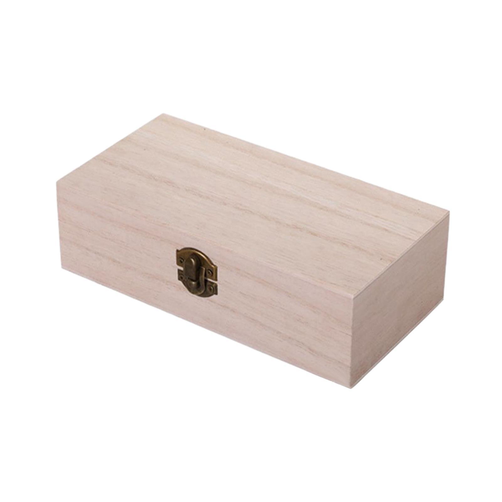 Wooden Storage Box Rectangular Organizer Empty Gift Packaging Box Wooden Box