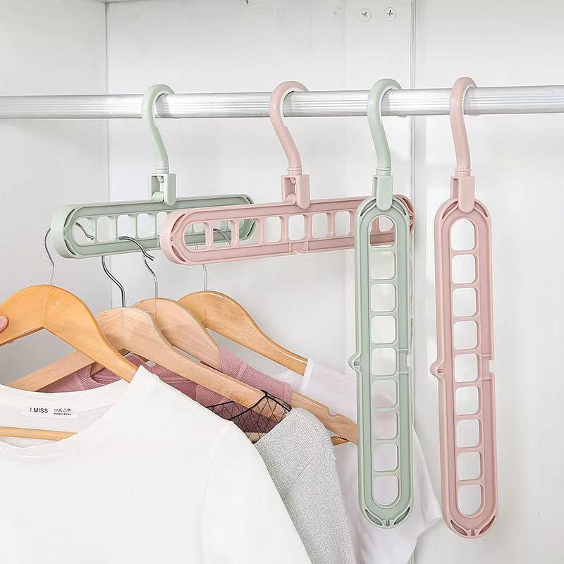 Đồ gia dụng thông minh, Móc phơi đồ treo quần áo 9 lỗ thông minh xoay 360 độ tiết kiệm không gian