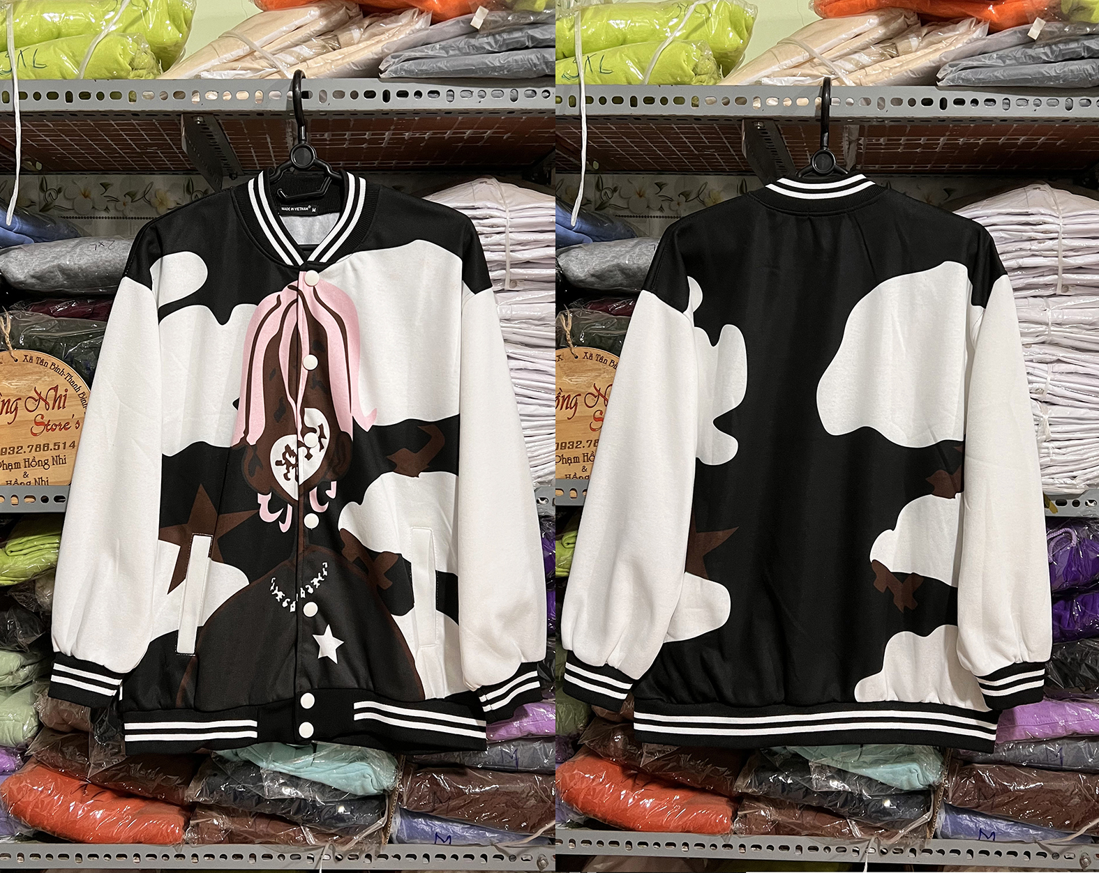 Áo Khoác Bomber Anh Da Đen Ulzzang Unisex Dáng Rộng Nam Nữ - MM