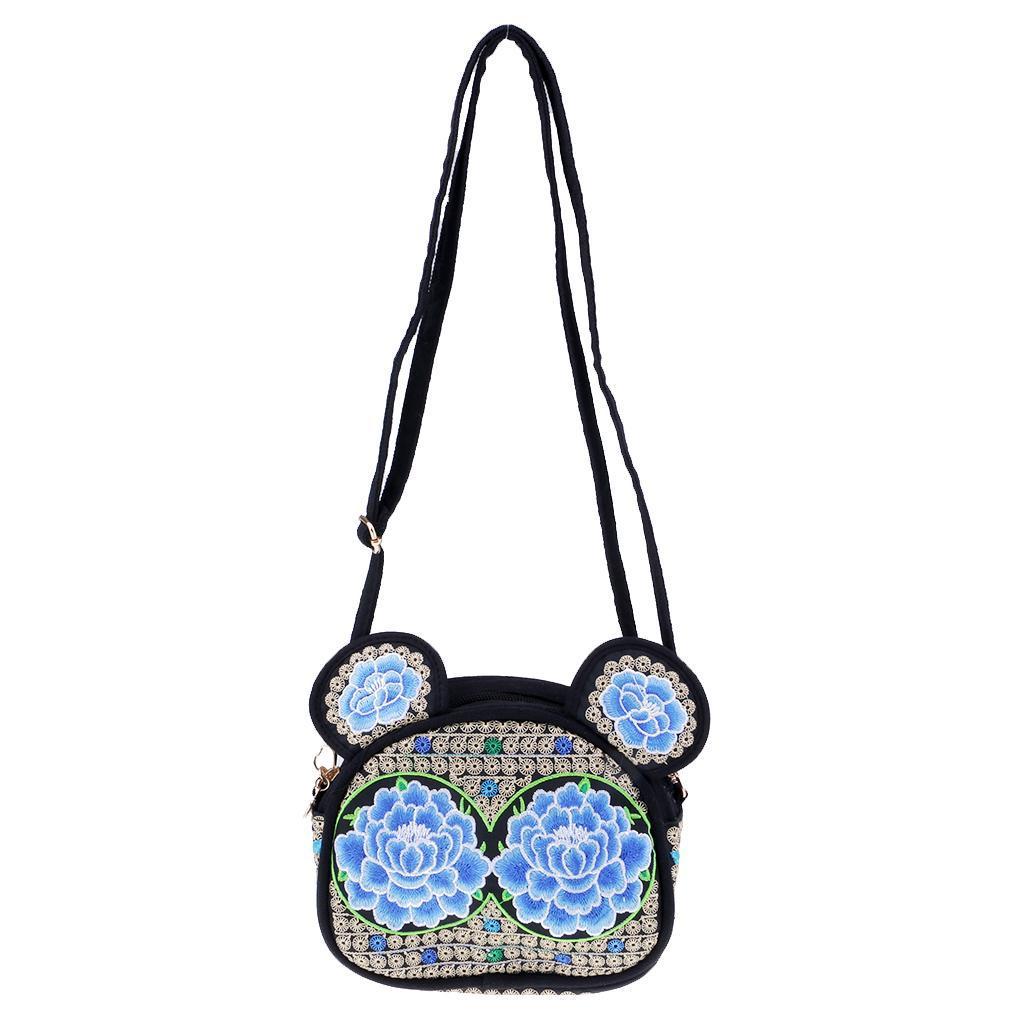 Peony Flower Embroidery Bag Retro Style Bag Embroidered Handbag Single Shoulder Female Shoulder Bag