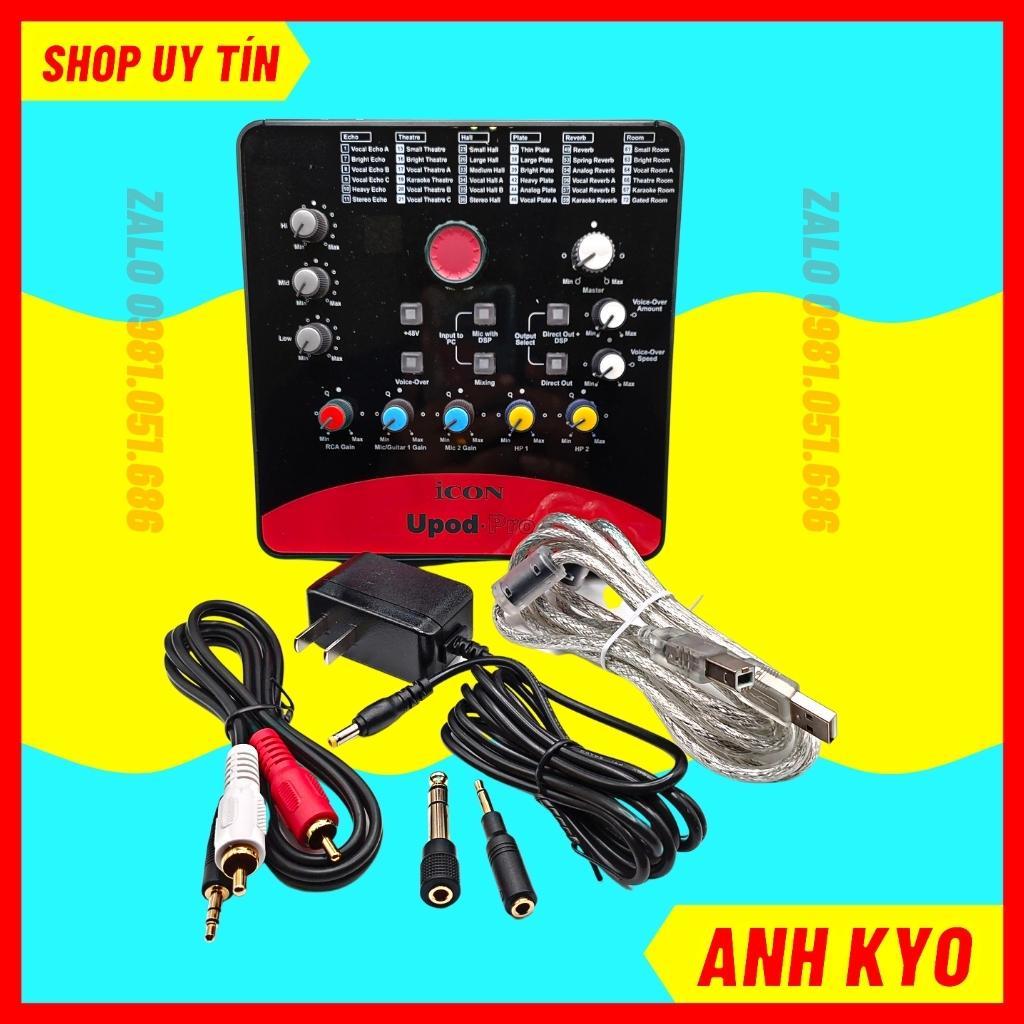 Bộ Mic Thu Âm, Micro Livestream PC K200 Kết Hợp Sound Card Icon Upod Pro Có 72 Chế Độ Vang Cài Được Thêm Autotune