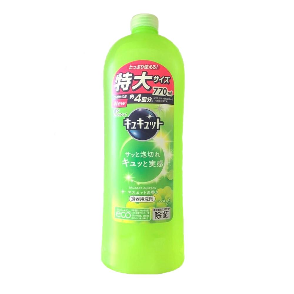 Nước rửa chén bát diệt khuẩn KAO Kyukyutto 770ml nội địa Nhật Bản - Hương Nho