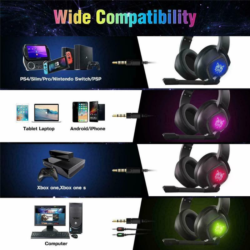 3.5Mm LED Game Thủ Tai Nghe Cho Máy Tính PS4 PS5 Fifa 21 Tai Nghe Chơi Game Bass Stereo Máy Tính Có Dây Tai Nghe mic Quà Tặng