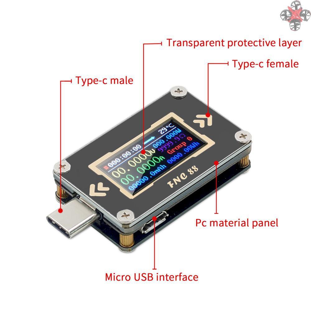 Bộ Đồng Hồ Vạn Năng Fnc88 Type-C Pd 2 Cổng Usb