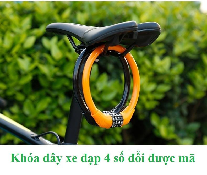 Khóa Dây Xe Đạp Chống Trộm Mật Mã 4 Số Lõi Thép Chống Cắt cao cấp