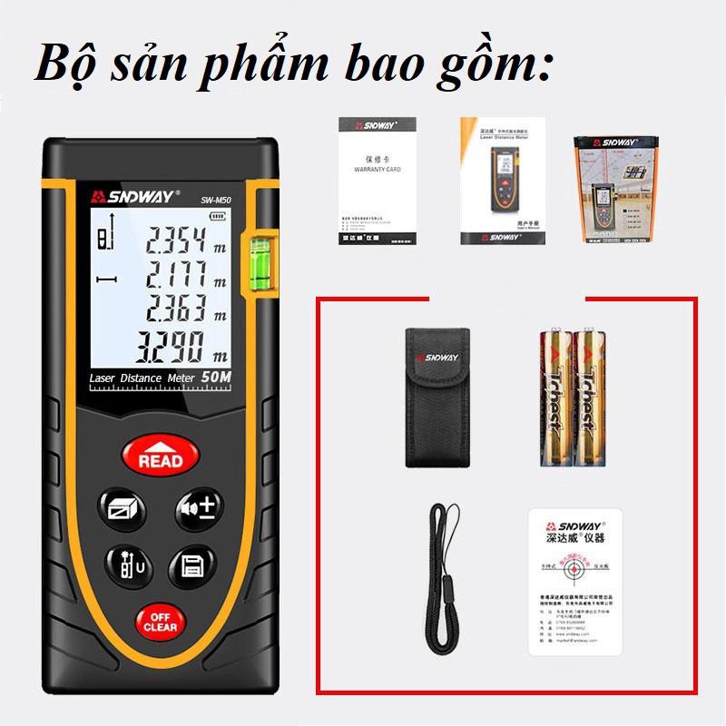 Thước đo khoảng cách bằng tia laser SNDWAY SW-M50 , Phạm vi đo 50m