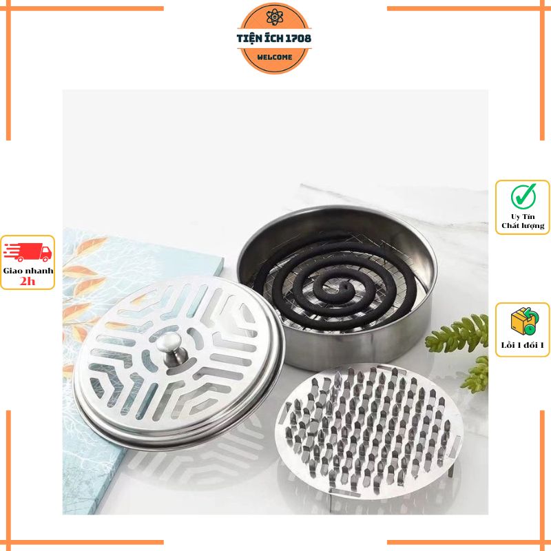 Hộp Đựng Nhang Muỗi Chất Lượng Cao Làm Từ Thép Không Gỉ Có Nắp Đậy An Toàn