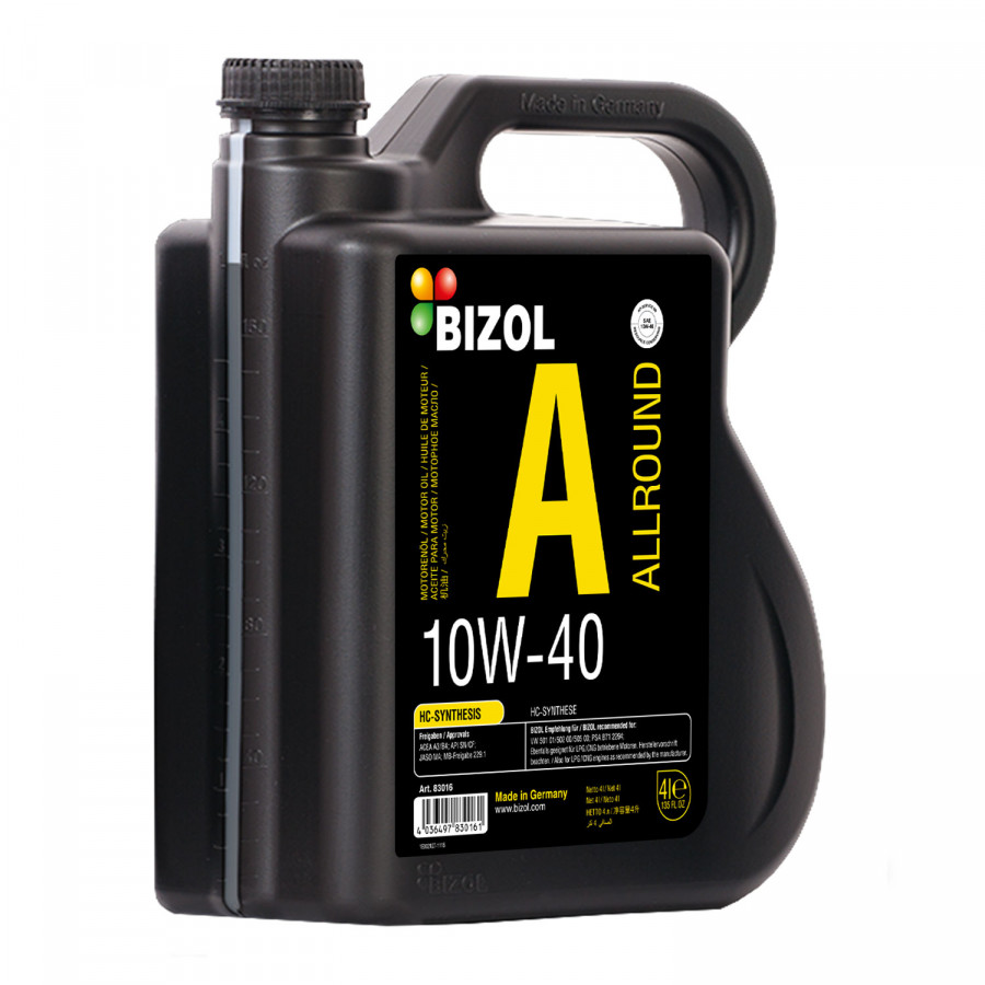 Dầu động cơ ô tô Bizol Allround 10W-40 (can 4L)