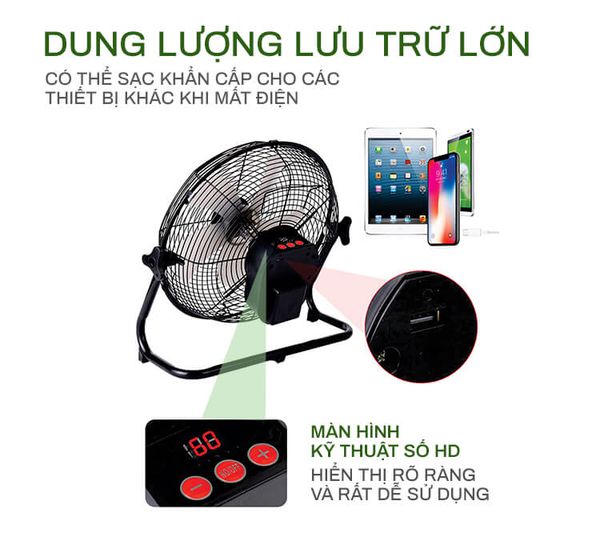 [CHÍNH HÃNG JINDIAN] QUẠT NĂNG LƯỢNG MẶT TRỜI 2 TRONG 1 JINDIAN MẪU MỚI MODEL 2021 JD S-99 CÓ ĐẦU RA USB SẠC ĐƯỢC CÁC THIẾT BỊ ĐIỆN THOẠI, MÁY TÍNH BẢNG