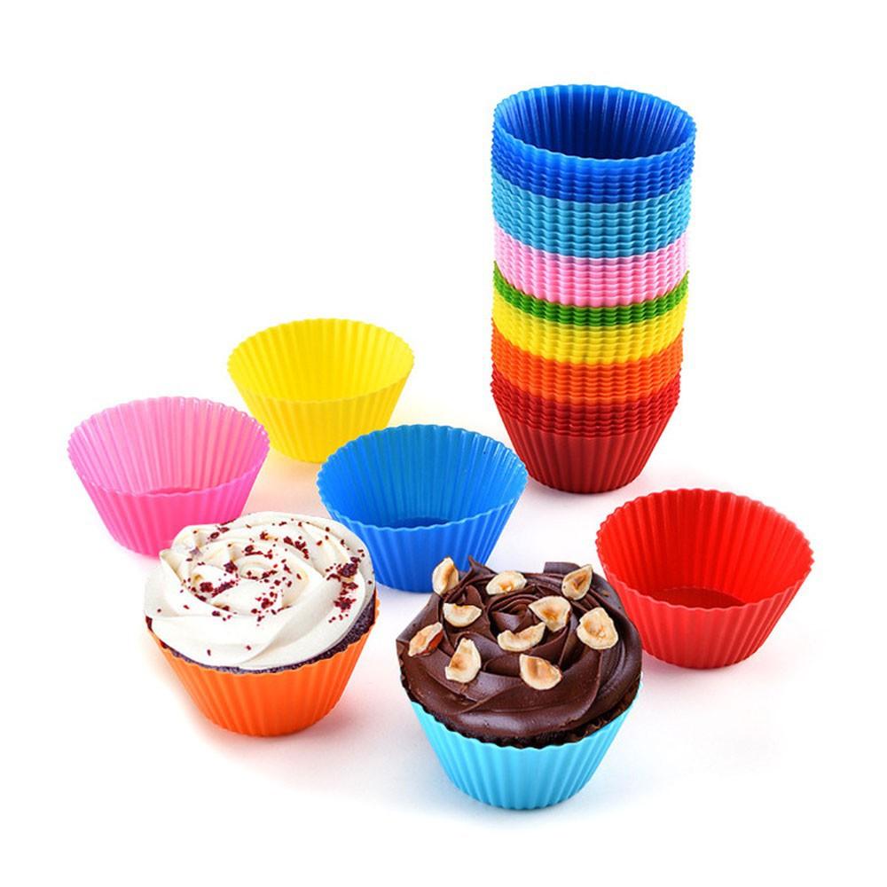 Combo 5 khuôn silicon tròn 7cm nướng bánh cupcake