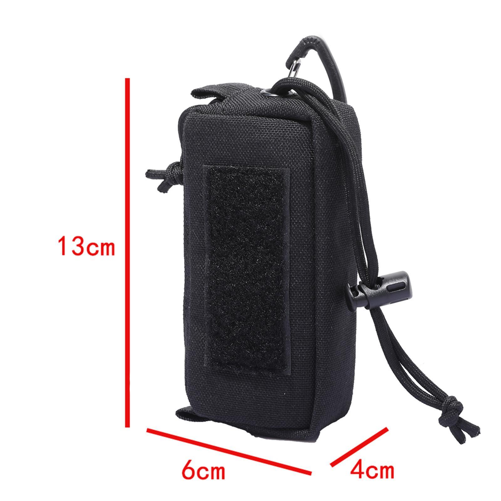 Nylon Waterproof Sport Bag Hiking Belt Zipper Pouch Wallet Black
