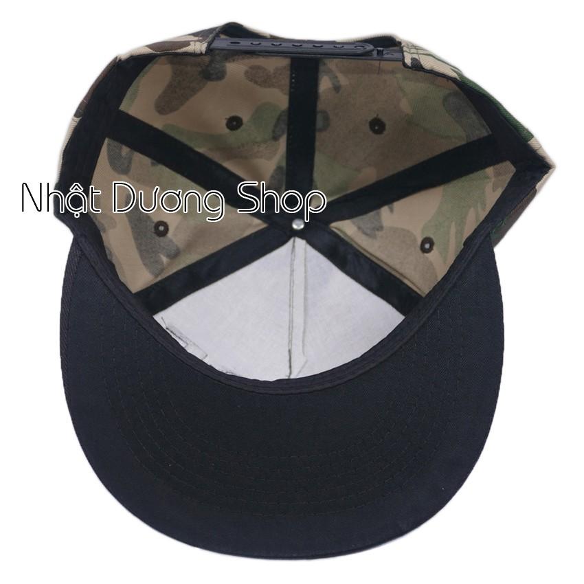 Nón Hiphop Snapback sọc lính thêu chữ Hope - Sọc lính chất liệu vải cao cấp