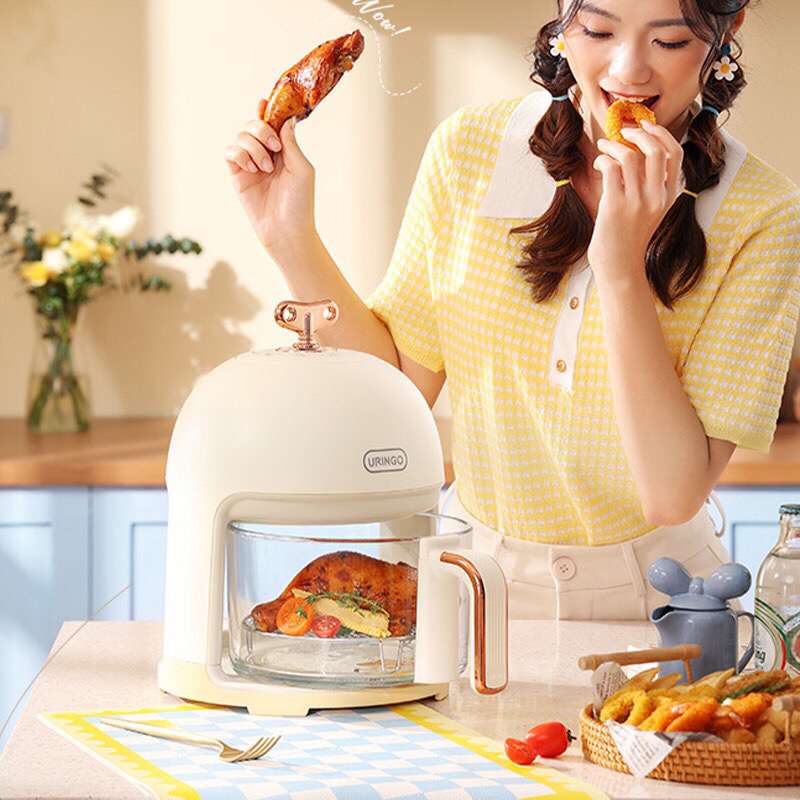 Nồi chiên không khí URINGO có lớp lót bằng kính nhìn thấy được