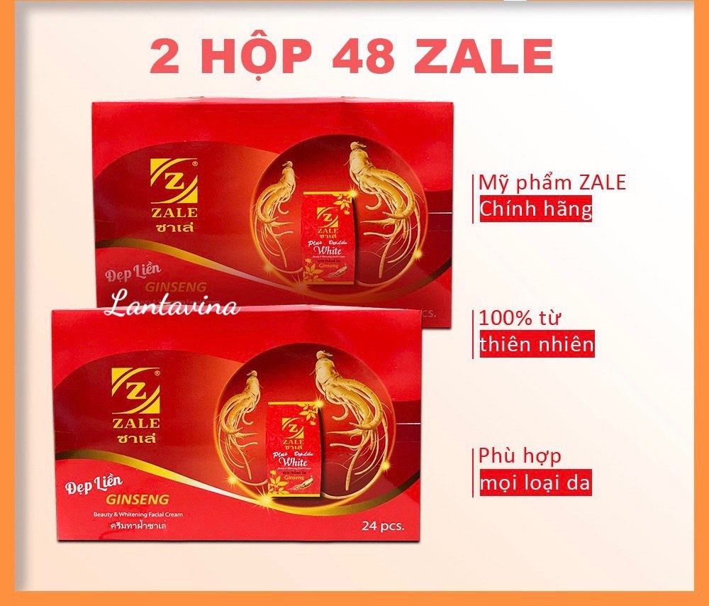 KEM DƯỠNG TRẮNG DA ZALE ĐỎ NHÂN SÂM - 01 HỘP 24 HỦ