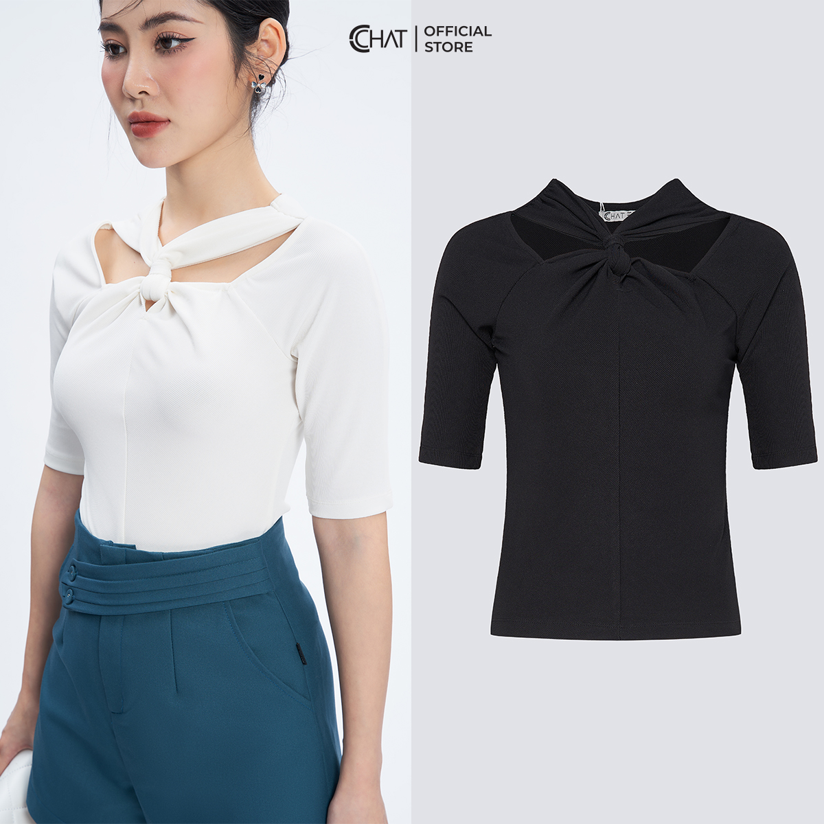 Áo Thun  Cutout Kiểu Chất Liệu Thun Cao Cấp Co Giãn Mềm Mịn 53TNC2003OT