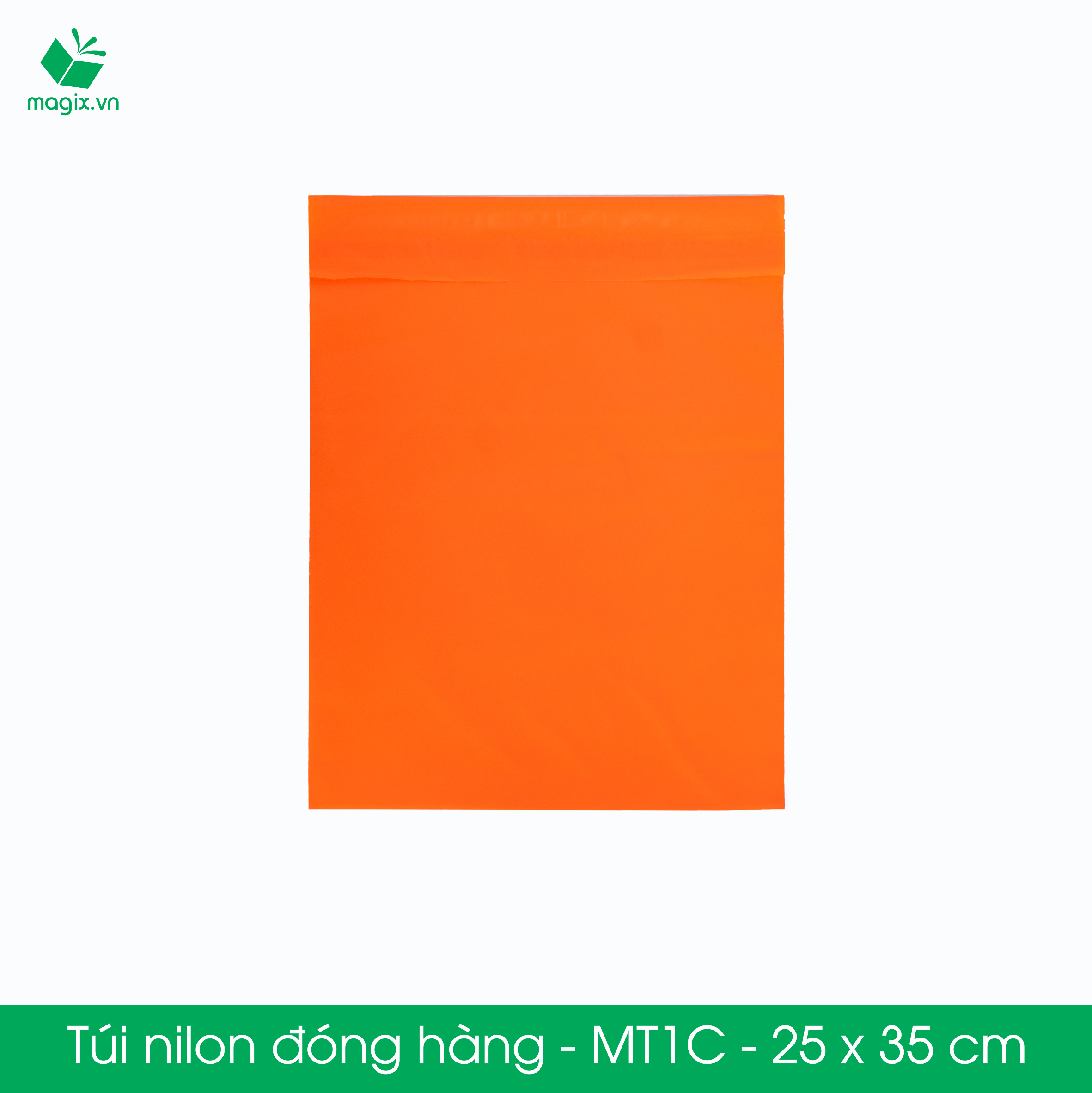 MT1C - 25x35 cm - Túi nilon gói hàng - 200 túi niêm phong đóng hàng màu cam