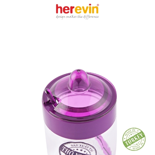 Hũ Gia Vị Thuỷ Tinh Có Muỗng Herevin 200ml (Giao màu ngẫu nhiên)