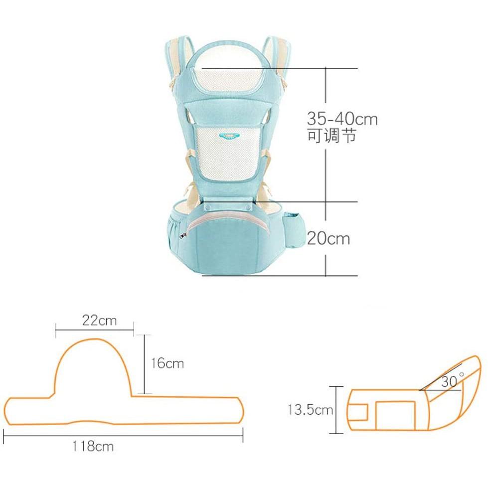 Đai Địu Em Bé Sơ Sinh Đa Chức Năng LQBaBy có đỡ cổ, đai điệu em bé thoáng khí 6 tư thế