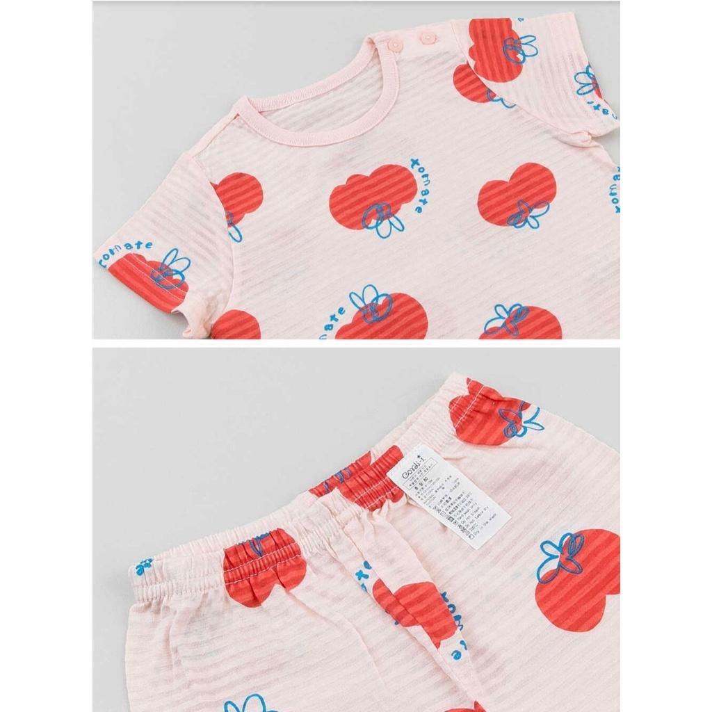 BỘ NGẮN CAO CẤP BÉ GÁI NỘI ĐỊA HÀN, CHẤT COTTON GIẤY ORGANIC, MẪU CÀ CHUA