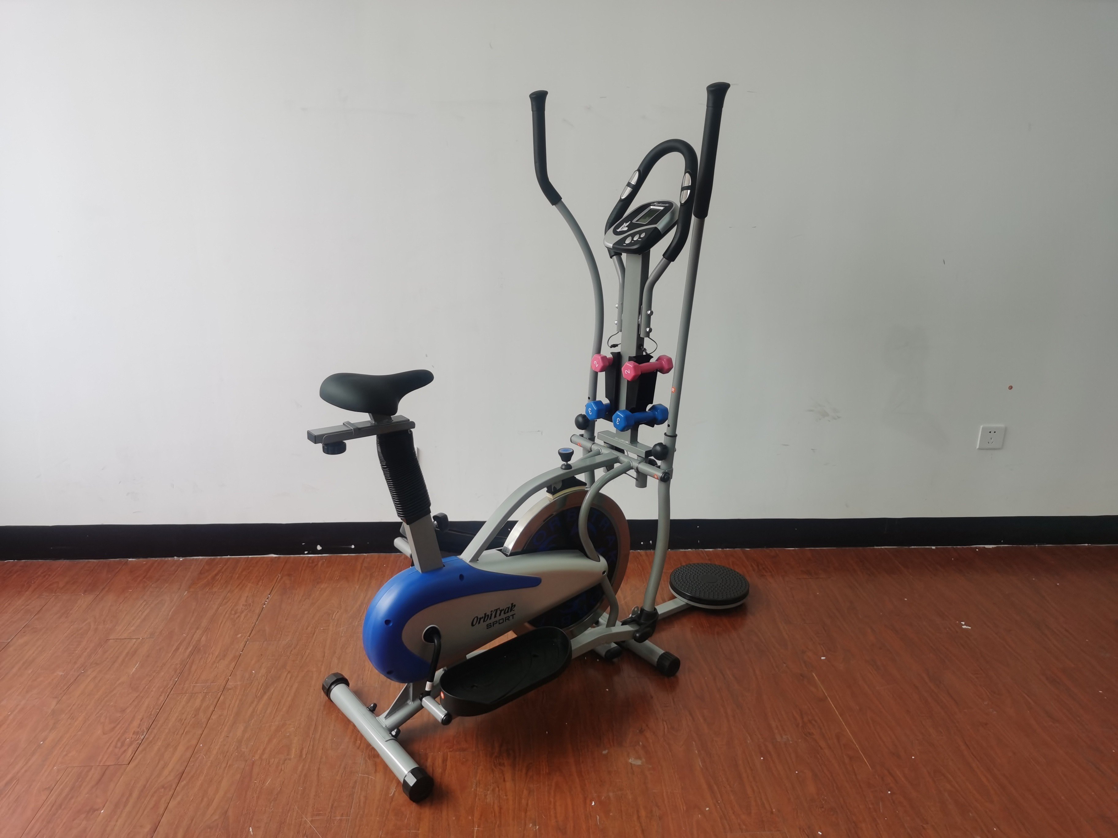 Xe đạp trong nhà liên hoàn tay chân 2085 ( tặng kèm 4 quả tạ tay và đĩa xoay eo), bánh đà 7kg chịu tải trọng 120kg an toàn cho gia đình sử dụng