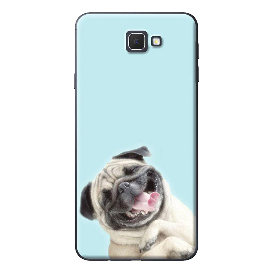 Ốp Lưng Dành Cho Samsung Galaxy J5 Prime, Galaxy J7 Prime Pulldog Smile Nền Xanh