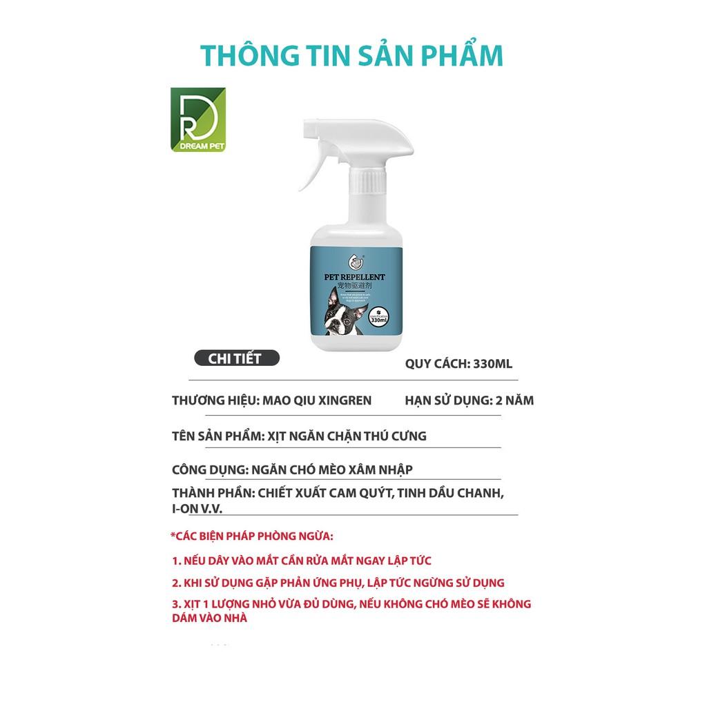 XỊT NGĂN CHẶN CHÓ, MÈO PHÓNG ẾU BỪA BÃI,CẮN PHÁ BỪA BÃI ( 330ml )